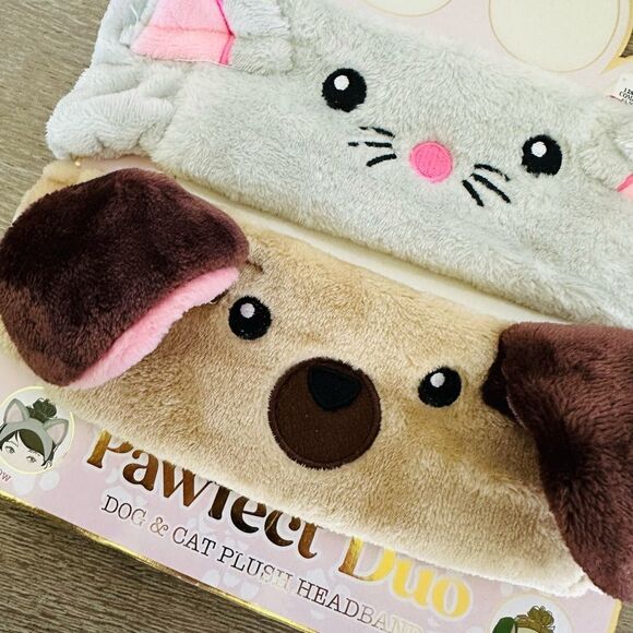 Plush Dog & Cat Spa Headbands Set 2-pc - Picture 2 of 3